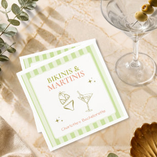 Bikinis and Martinis Bachelorette Party Beach Bach Napkin