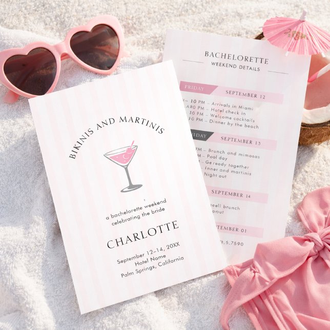 Bikinis and Martinis Bachelorette Weekend Invitation (Creator Uploaded)