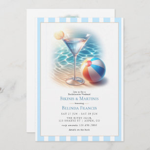 Bikinis and Martinis Bachelorette Weekend Invitation
