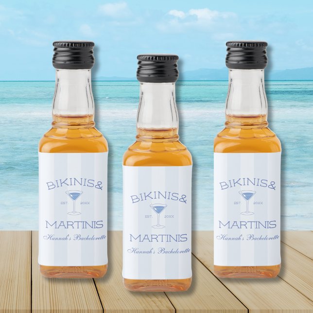 Bikinis And Martinis Beach Bachelorette Party Liquor Bottle Label (Bikinis And Martinis Beach Bachelorette Party Liquor Bottle Label)