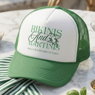 Bikinis and Martinis Beach Bachelorette Trucker Hat