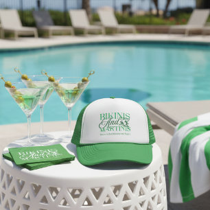 Bikinis and Martinis Beach Bachelorette Trucker Hat