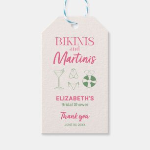 Bikinis and Martinis Bridal Shower Decor Beach  Gift Tags