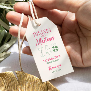 Bikinis and Martinis Bridal Shower Decor Beach Gift Tags