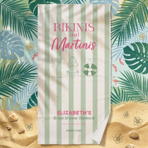 Bikinis and Martinis Bridal Shower Weekend Pool Beach Towel