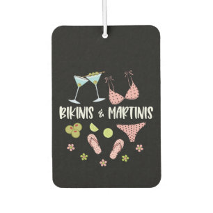 Bikinis and Martinis Cute Beach Vibes Pink Polka D Car Air Freshener