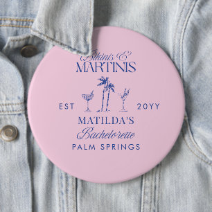 Bikinis and martinis Elegant vintage bachelorette 6 Cm Round Badge