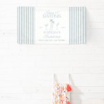 Bikinis and martinis Elegant vintage bachelorette Banner<br><div class="desc">Bikinis and Martinis Elegant vintage bachelorette weekend party decor banner design. Elegant font choices and vintage striped baby blue design. Part of a matching collection.</div>
