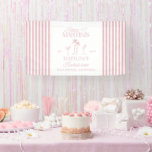 Bikinis and martinis Elegant vintage bachelorette Banner<br><div class="desc">Bikinis and Martinis Elegant vintage bachelorette weekend party decor banner design. Elegant font choices and vintage pink striped backer design. Part of a matching collection.</div>