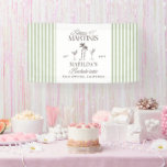 Bikinis and martinis Elegant vintage bachelorette Banner<br><div class="desc">Bikinis and Martinis Elegant vintage bachelorette weekend party decor banner design. Elegant brown font choices and vintage green striped backer design. Part of a matching collection.</div>