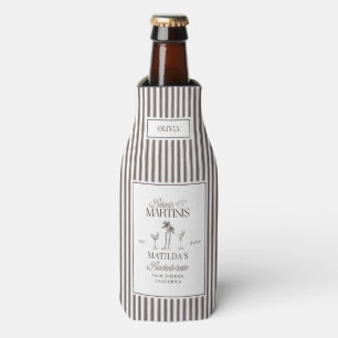 Bikinis and martinis Elegant vintage bachelorette Bottle Cooler