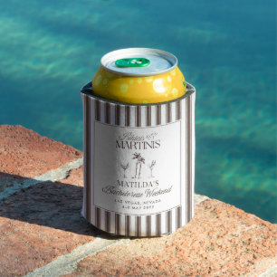 Bikinis and martinis Elegant vintage bachelorette Can Cooler