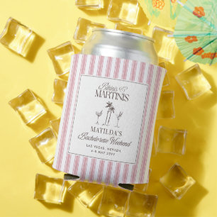 Bikinis and martinis Elegant vintage bachelorette Can Cooler