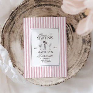Bikinis and martinis Elegant vintage bachelorette Invitation