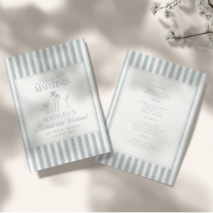 Bikinis and martinis Elegant vintage bachelorette Invitation