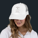 Bikinis and martinis Elegant vintage bachelorette Trucker Hat<br><div class="desc">Bikinis and Martinis Elegant vintage bachelorette weekend party decor glass design. Elegant font choices and brown vintage hat design. Part of a matching collection.</div>