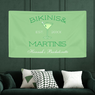 Bikinis And Martinis Green Beach Bachelorette  Banner