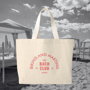 Bikinis And Martinis The Bach Club Custom Large Tote Bag
