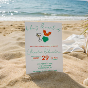 Bikinis and Martinis Themed Bachelorette Party Invitation
