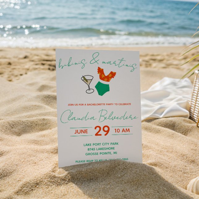 Bikinis and Martinis Themed Bachelorette Party Invitation (Creator Uploaded)