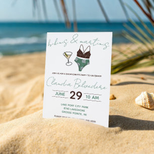 Bikinis and Martinis Themed Bachelorette Party Invitation