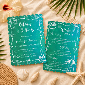 Bikinis & Bellinis Bachelorette Party Invitation