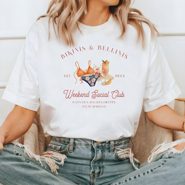 Bikinis & Bellinis Bachelorette Social Club T-Shirt (Creator Uploaded)