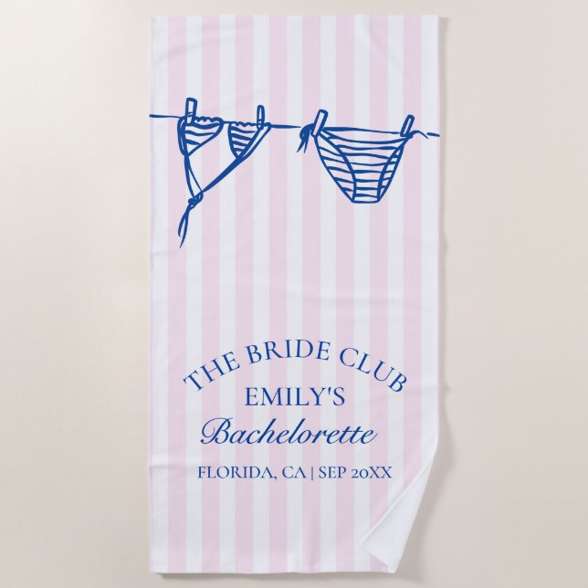 Bikinis Coastal Bachelorette Weekend Beach Towel (Front)