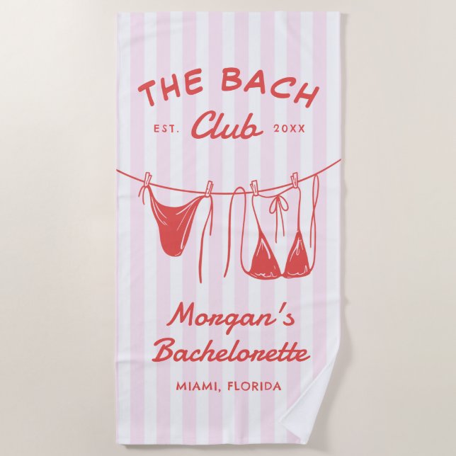 Bikinis Coastal Bachelorette Weekend Beach Towel (Front)