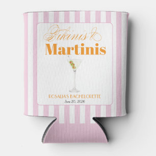 Bikinis & Martinins Bachelorette (Pink & white) Can Cooler