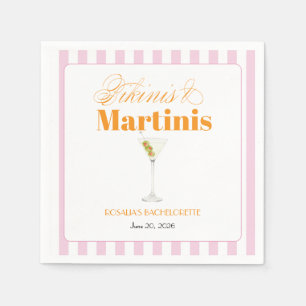 Bikinis & Martinins Bachelorette (Pink & white) Napkin