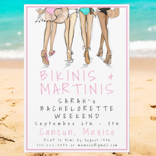 Bikinis & Martinis Bachelorette / Bride Weekend Invitation