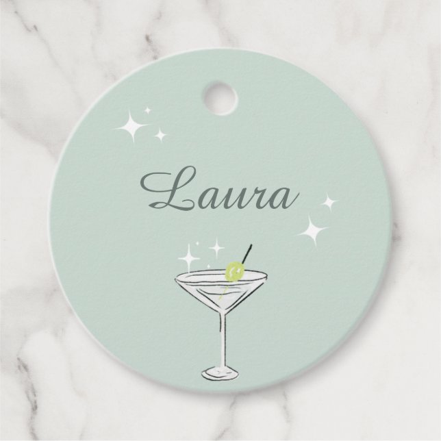 Bikinis & Martinis Bachelorette Party Name Tag (Front)