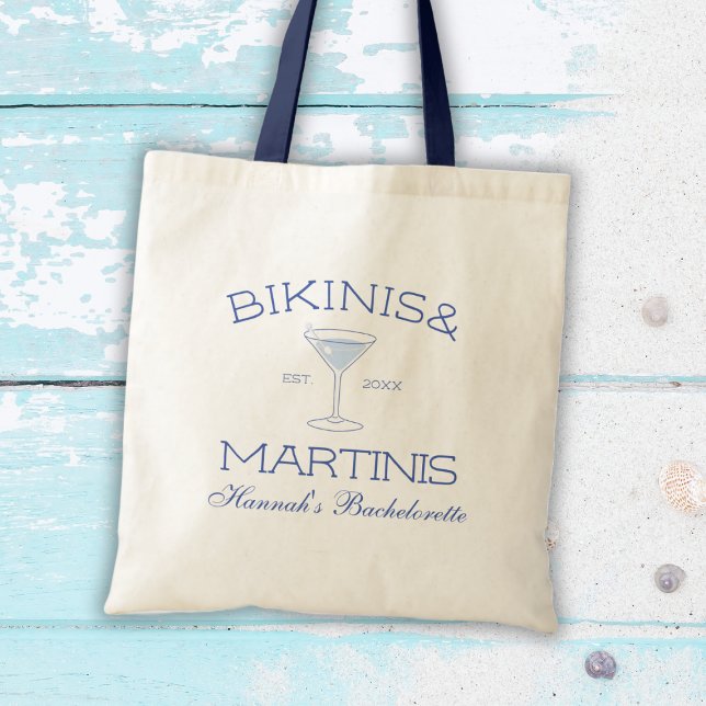 Bikinis & Martinis Beach Bachelorette Favour Tote Bag (Bikinis & Martinis Beach Bachelorette Favor Tote Bag)