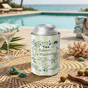 Bikinis & Martinis Beach Bachelorette Party Favour Can Cooler