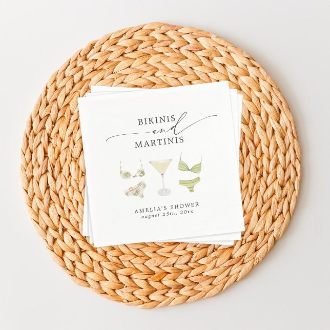 Bikinis & Martinis Bridal Shower Bachelorette Napkin (Creator Uploaded)