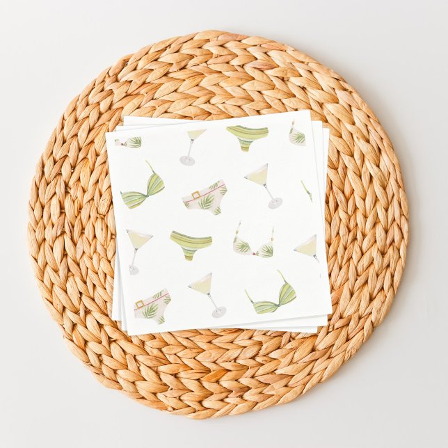 Bikinis & Martinis Bridal Shower Bachelorette Napkin (Creator Uploaded)
