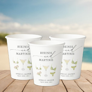 Bikinis & Martinis Bridal Shower Bachelorette Paper Cups