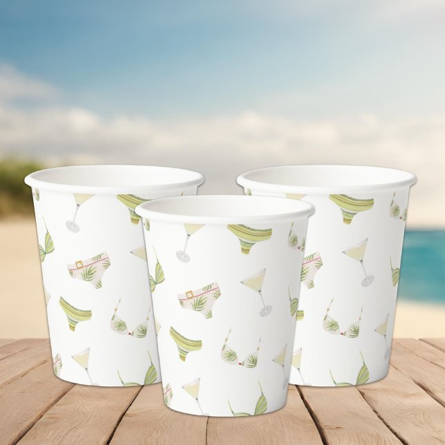 Bikinis & Martinis Bridal Shower Bachelorette Paper Cups (Creator Uploaded)
