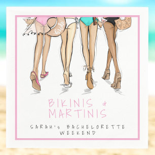 Bikinis & Martinis Bride / Bachelorette Weekend Napkin