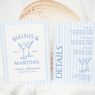 Bikinis & Martinis Green Bachelorette Weekend Invi Invitation