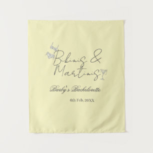 Bikins & Martinis bachelorette party yellow retro Tapestry