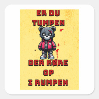 bil advarsel square sticker