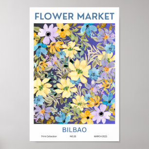 Bilbao Colorful Flower Market  Poster