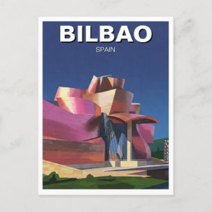 Bilbao Guggenheim Museum Travel Abstract Postcard