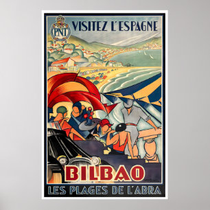 Bilbao Poster Vintage Spanish Print Spain Travel