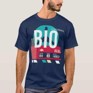 Bilbao Spain BIO Airport Code Baggage Tag T-Shirt