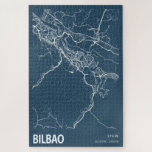 Bilbao Spain City Map Line Art Blue Print Jigsaw Puzzle<br><div class="desc">Bilbao Spain City Map Line Art Blue Print</div>