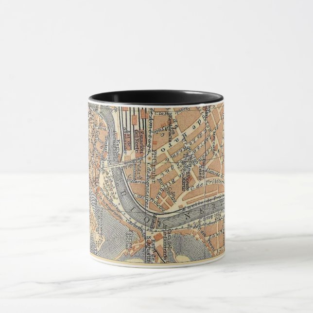 Bilbao Spain Old Map  Mug (Center)