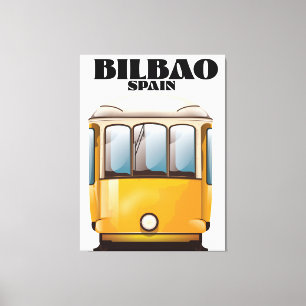 Bilbao Spain tram travel poster Canvas Print